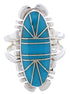Turquoise Sterling Silver Jewelry Southwestern Ring Size 5-1/4 TX28482