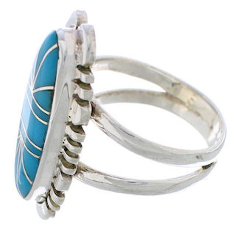 Turquoise Sterling Silver Jewelry Southwestern Ring Size 5-1/4 TX28482