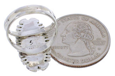 Southwest Sterling Silver Turquoise Inlay Ring Size 8-1/2 TX28504