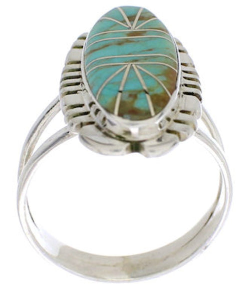 Southwestern Sterling Silver Turquoise Ring Jewelry Size 6-1/4 TX28520