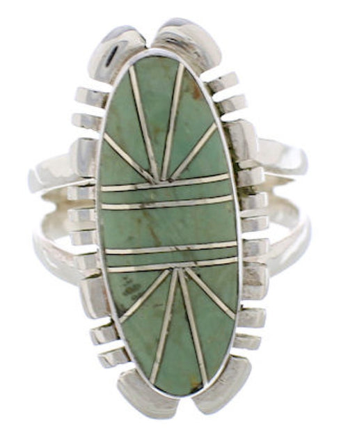 Southwest Sterling Silver Turquoise Ring Size 5-3/4 TX28525