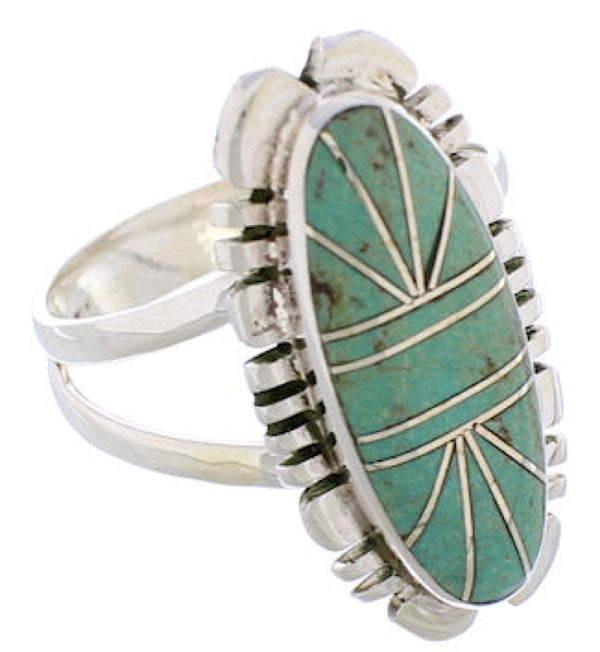 Southwest Sterling Silver Turquoise Jewelry Ring Size 7-3/4 TX28532