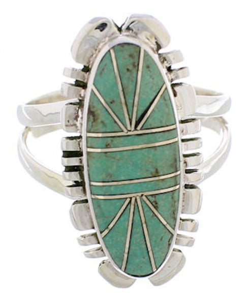 Southwest Sterling Silver Turquoise Jewelry Ring Size 7-3/4 TX28532