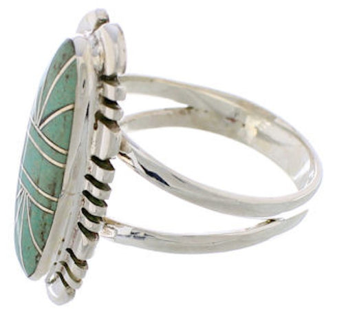 Southwest Sterling Silver Turquoise Jewelry Ring Size 7-3/4 TX28532