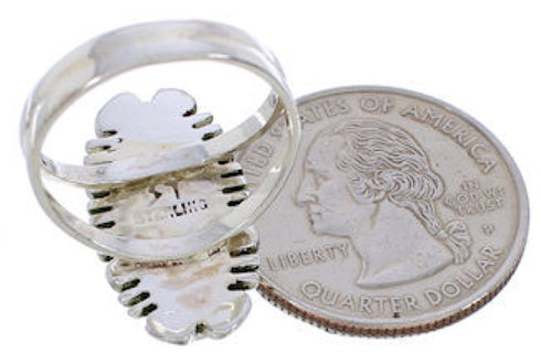 Sterling Silver Jewelry Turquoise Southwestern Ring Size 7-3/4 TX28565