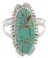 Southwestern Sterling Silver Turquoise Inlay Ring Size 7-3/4 TX28580