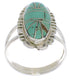 Southwestern Sterling Silver Turquoise Inlay Ring Size 7-3/4 TX28580