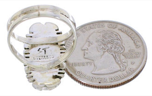 Southwest Sterling Silver Turquoise Inlay Ring Size 5-1/4 TX28582