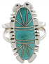 Southwestern Sterling Silver Turquoise Jewelry Ring Size 8-1/4 TX28628