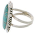 Southwestern Sterling Silver Turquoise Jewelry Ring Size 8-1/4 TX28628