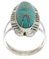 Southwestern Sterling Silver Turquoise Jewelry Ring Size 8-1/4 TX28628