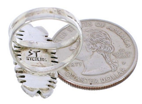 Southwestern Sterling Silver Turquoise Jewelry Ring Size 8-1/4 TX28628