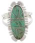 Southwestern Silver Turquoise Inlay Jewelry Ring Size 6-3/4 TX28630