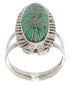 Southwestern Silver Turquoise Inlay Jewelry Ring Size 6-3/4 TX28630
