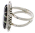 Southwest Sterling Silver Jet And Opal Inlay Ring Size 5-3/4 TX28661
