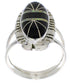 Sterling Silver Jet Opal Southwestern Jewelry Ring Size 6-1/4 TX28654