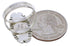 Southwestern Silver Jet Opal Inlay Ring Size 8-3/4 TX28662