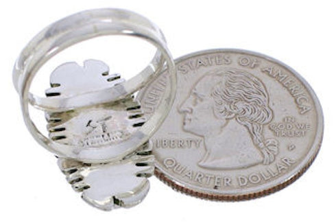 Southwest Sterling Silver Jet Opal Inlay Ring Size 4-3/4 TX28660