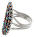 Southwestern Multicolor Needlepoint Silver Ring Size 8-3/4 EX50803
