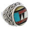 Multicolor Sterling Silver Southwest Ring Size 8-1/2 EX50804