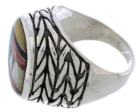 Multicolor Sterling Silver Southwest Ring Size 8-1/2 EX50804