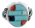 Turquoise Multicolor Southwest Silver Bear Paw Ring Size 9-3/4 EX50809