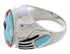 Turquoise Multicolor Southwest Silver Bear Paw Ring Size 9-3/4 EX50809