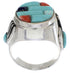Turquoise Multicolor Southwest Silver Bear Paw Ring Size 9-3/4 EX50809