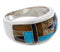 Sterling Silver Multicolor Southwest Ring Size 6-3/4 EX50841