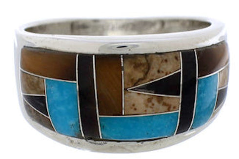 Sterling Silver Multicolor Southwest Ring Size 6-3/4 EX50841
