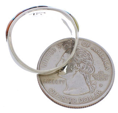 Multicolor Southwest Sterling Silver Ring Size 8-1/2 EX50848
