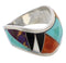 Multicolor Inlay Sterling Silver Ring Size 6-1/2 EX50852
