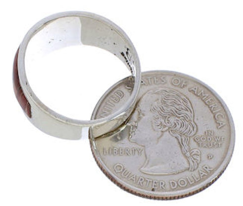 Southwestern Multicolor Sterling Silver Ring Size 8-1/4 EX50890