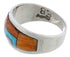 Southwest Sterling Silver And Multicolor Ring Size 7-3/4 EX50894