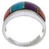 Sterling Silver Southwest Multicolor Inlay Ring Size 7-1/2 EX50901