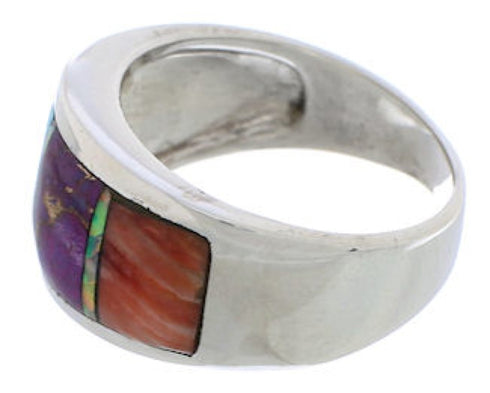 Sterling Silver Southwestern Multicolor Ring Size 6-1/2 EX50904