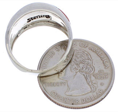 Genuine Sterling Silver And Multicolor Ring Size 6-3/4 EX50906