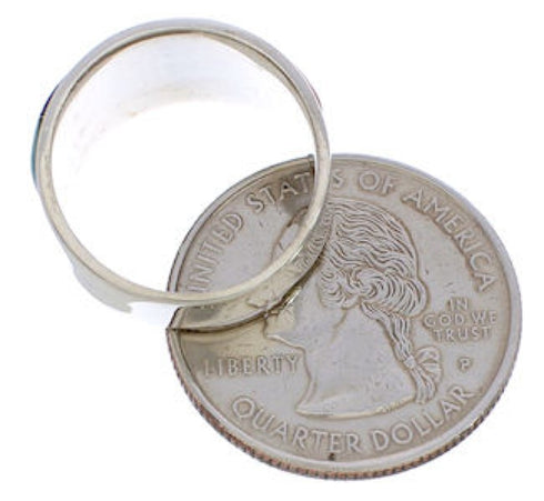 Southwest Multicolor And Sterling Silver Ring Size 6-1/2 EX50912