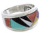 Sterling Silver Multicolor Inlay Southwest Ring Size 6-1/4 EX50936