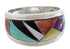 Sterling Silver Multicolor Inlay Southwest Ring Size 6-1/4 EX50936