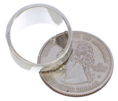 Sterling Silver Multicolor Inlay Southwest Ring Size 6-1/4 EX50936