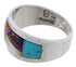 Southwest Sterling Silver Multicolor Ring Size 6-1/4 EX50960