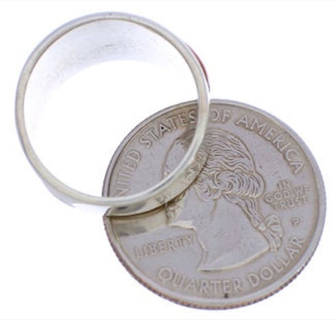 Southwest Sterling Silver Multicolor Ring Size 6-1/4 EX50960