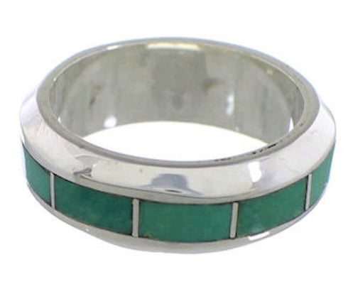 Silver Turquoise Inlay Ring Size 4-3/4 TX40085