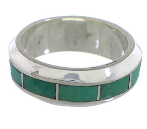 Silver Turquoise Inlay Ring Size 4-3/4 TX40085