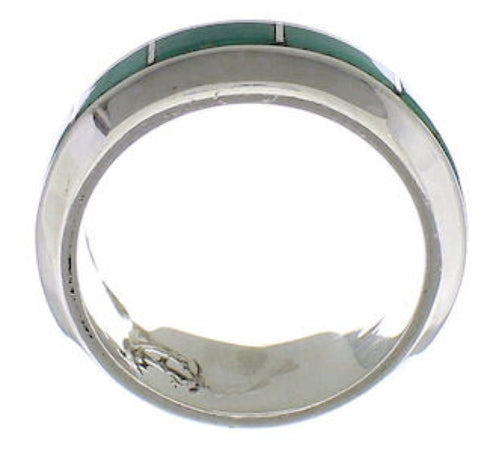Silver Turquoise Inlay Ring Size 4-3/4 TX40085