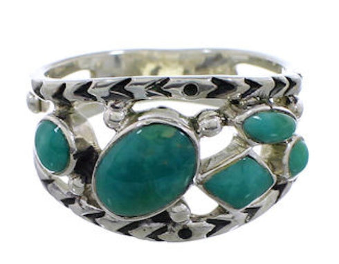 Silver Jewelry Turquoise Ring Size 7-3/4 TX40179
