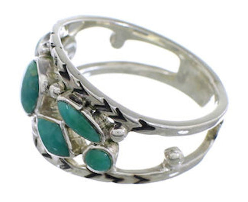 Silver Jewelry Turquoise Ring Size 7-3/4 TX40179