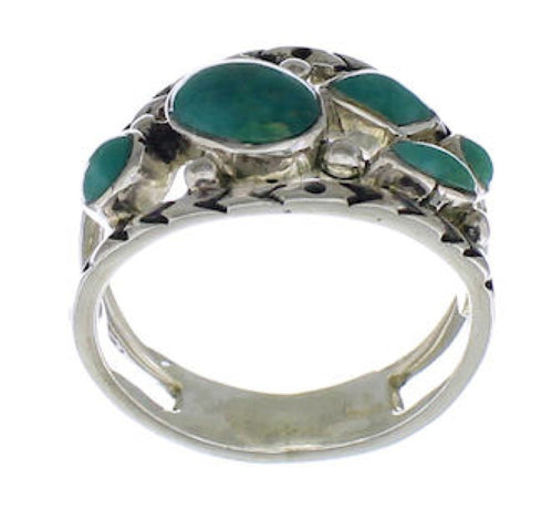 Silver Jewelry Turquoise Ring Size 7-3/4 TX40179