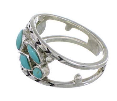 Southwestern Turquoise Sterling Silver Ring Size 8-3/4 TX40197